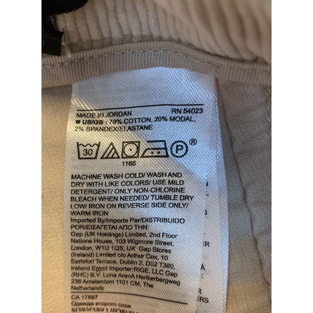 Banana Republic Corduroy Athletic Tapered Zip Ankle Crop Pants Women's 14S NEW - Picture 6 of 8